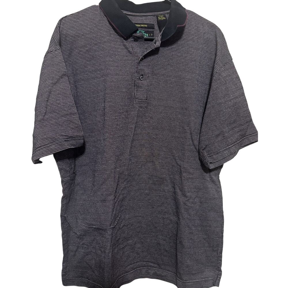 Vintage 90s Sedgefield Shirt Mens L Polo Mercerized Cotton Golf Gray Burgundy